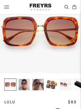 NEW FREYRS Lulu Tortoiseshell Square Sunglasses - Brown